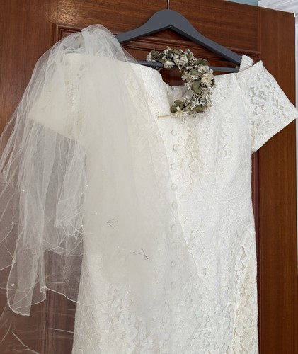 Vintage ivory lace wedding - ivory,