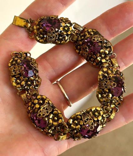 Antique 1930s czech amethyst - antique,