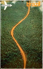 Original Vintage Poster SWISSAIR BRAZIL - MATO GROSSO - TRAVEL - AIRCRAFT - 1971