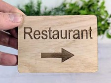 Wooden "Restaurant" Sign with