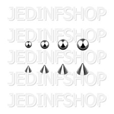 Replacements Spares - Balls Spikes | 0.8mm (20g) 2mm 2.5mm 3mm 4mm | Steel