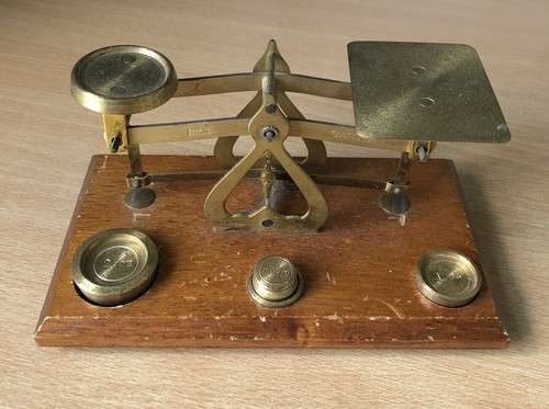 Vintage brass postal scales - vintage,