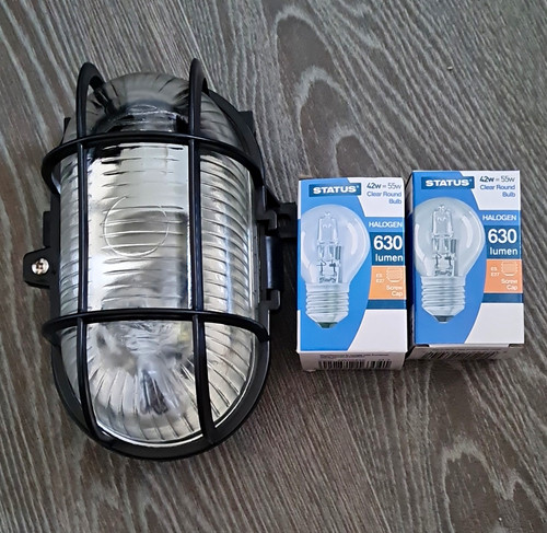 Black bulkhead wall light with - bulkhead,