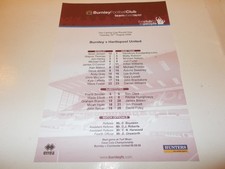 TEAMSHEET   Burnley  v
