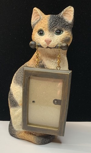 Vtg calico cat picture frame - vtg,