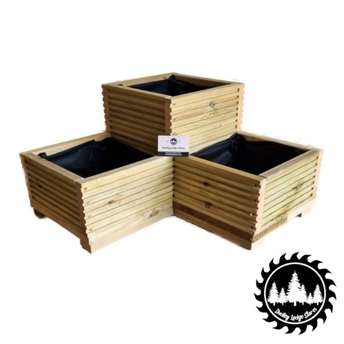 Lined corner planter wooden - planter,
