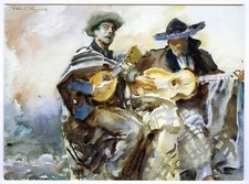 Fine Art Postcard The Blind Musicians Painting by John Singer Sargent Unposted