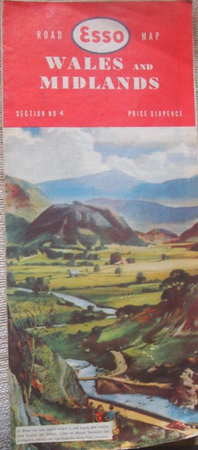Road esso map - wales, and