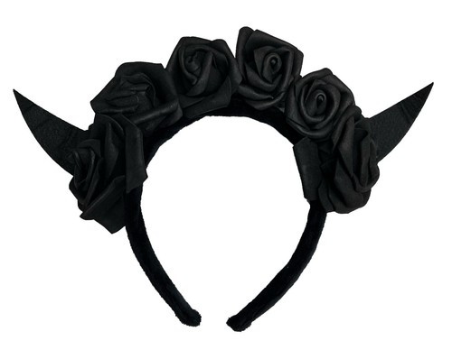 Black rose headband - black,