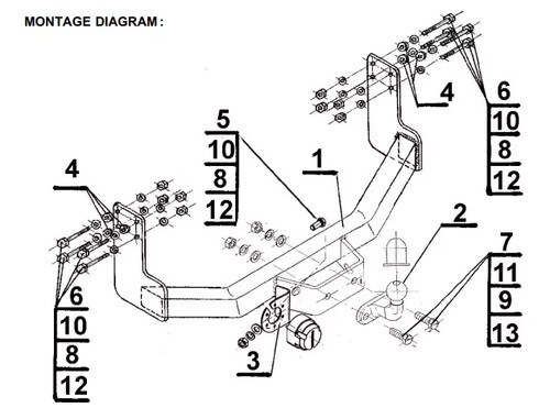 Flange neck tow bar - neck,