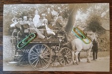 Horse Drawn Charabanc Carriage RPPC by Arthur Hadley of Ramsey Isle of Man