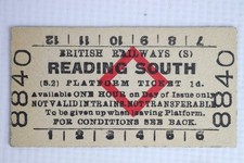 BR British Railways (S) Platform Ticket Reading South Station