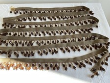 Acrylic Amber Teardrop Beaded Hassle Fringe Trim
