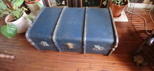 Vintage banded travel - vintage, trunk