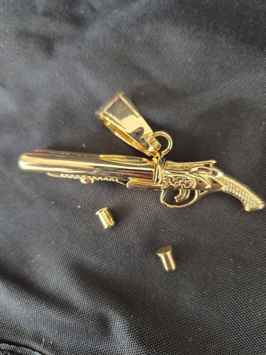 Gold filled shotgun pendant - gold,