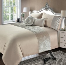 Bedding Quilt Duvet Covers in Contemporary Satin & Crushed Velvet  "OSAKA"