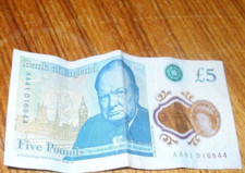 AA41 Bank Of England £5 Five Pound Note - New issue Plastic/Polymer AA41 016844