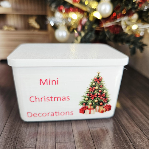 Christmas decorations box with - decorations,
