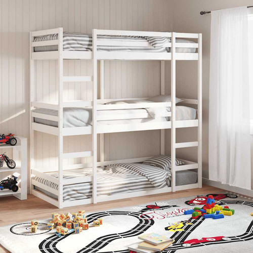 Triple bunk bed white solid - triple,