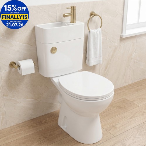Close coupled toilet - close,