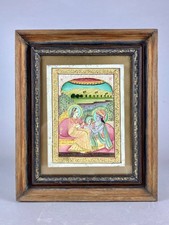 BEAUTIFUL VINTAGE INDIAN MINIATURE PAINTING of RADHA & KRISHNA HINDU MUGHAL INT