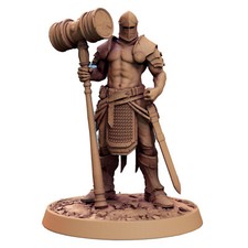 Wargaming Medieval Knight Of Valor Miniature Stand with Hammer fighter 2 sizes
