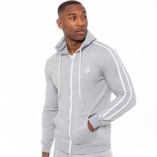 Enzo Mens Zip Up Hoodie Fleece