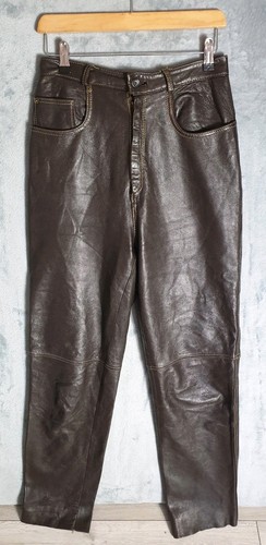 Vintage brown leather - brown, trousers
