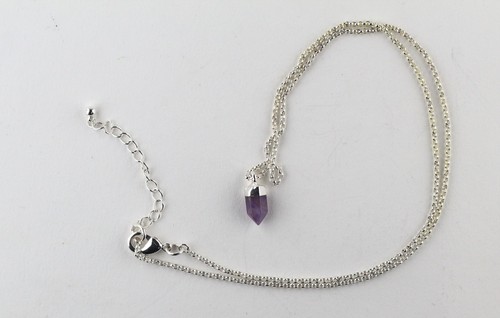 Silver mounted amethyst - silver-mounted, point