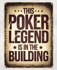 Poker Legend Flush Straight Metal Poster Wall Tin Sign Man Cave Shed Home Plaque