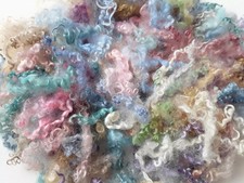 Hand Dyed Wool Locks, Curls, Mixed Colours, Needle Felting, Spinning, Carding