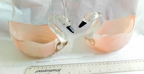 Pair vintage old glass - of,