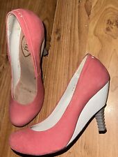 Ladies UK size 6 pink and white Cone-stylish  shoes court shoes feud London