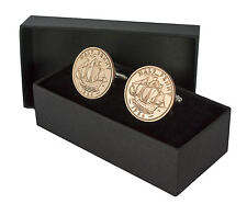 COIN CUFFLINKS - HALF PENNY CHOOSE THE YEAR 1923-1967 PERFECT BIRTHDAY PRESENT