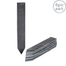 6x Slate Plant Markers Rustic