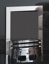 REPLACEMENT GAS FIRE POLISHED CHROME CAST IRON 16" FRET 3 PIECE MAGNETIC TRIM