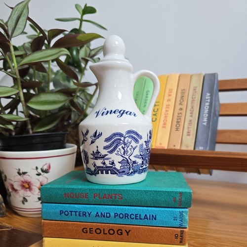 Vintage blue willow cruet - willow,