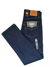 Levis 501 Mens Straight Fit Jeans Denim New with Tags | Medium Blue | Dark Blue
