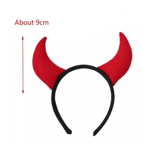 Red devil horns headband - horns,