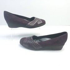 Pavers UK 6 Heeled Piccadilly Purple Suede Comfort Cushioned Shoes Boho