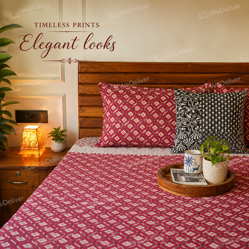 Bageecha red kalamkari fitted - bageecha-red-kalamkari,