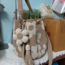 Handmade crochet flower tote - handmade,