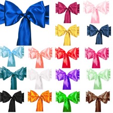 Time to Sparkle 275 CM x 18 CM Satin Sashes Chair Cover Bow Wider Fuller Wedding