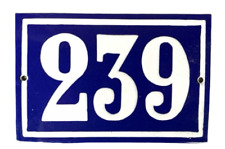 Original French Enamel House Number 239 Sign – Vintage Blue Metal Door Plaque