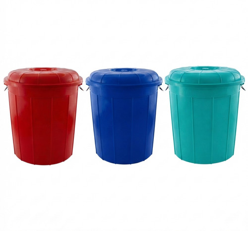 Plastic storage drum with lid - storage,