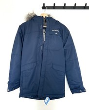 NEW Columbia Nordic Strider Youth XL (18) Winter Jacket - Navy Blue w/ Faux Fur