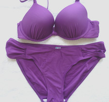 LADIES PRIMARK OCEAN CLUB SIZE 12 PURPLE PADDED UNDERWIRED BIKINI