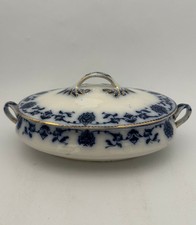 Antique Flour Blue Lidded Tureen Deans (1910) Ltd Burslem