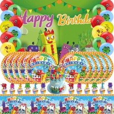 Numberblocks Party Decoration Party Supplies Set Plate Balloon Banner Tablecloth