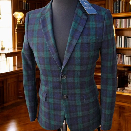 New tartan flannel blazer - blazer, 36r